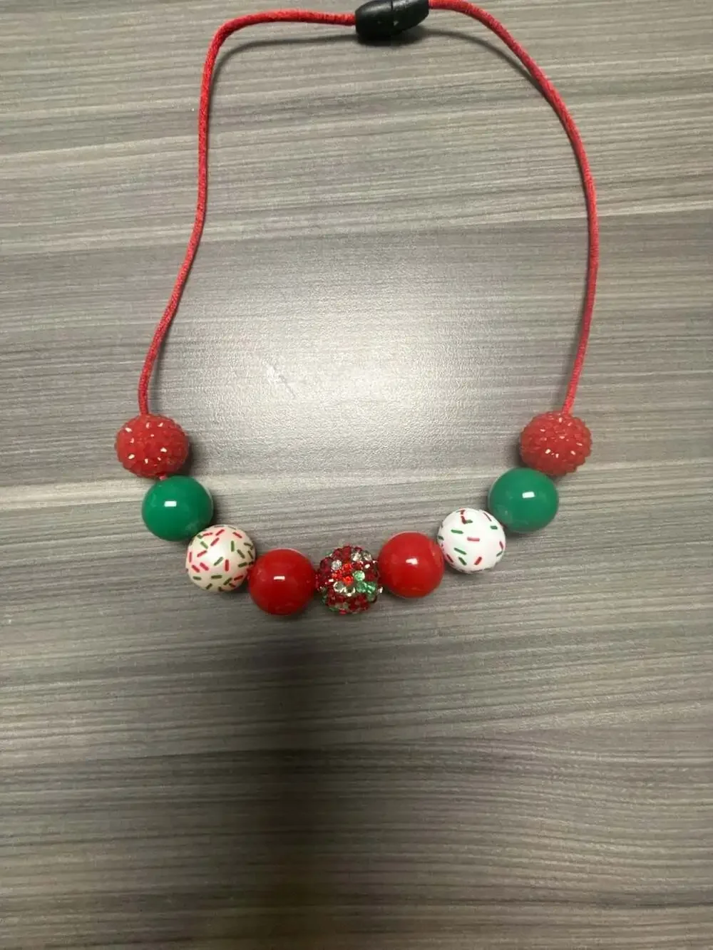 Christmas Sprinkles Chunky Bubblegum Bead Necklace for Kids